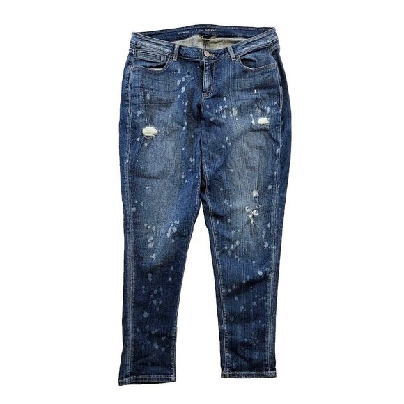 Lane Bryant Boyfriend Jeans Women’s Size 16 Stretch Ripped Distressed - Picture 1 of 4